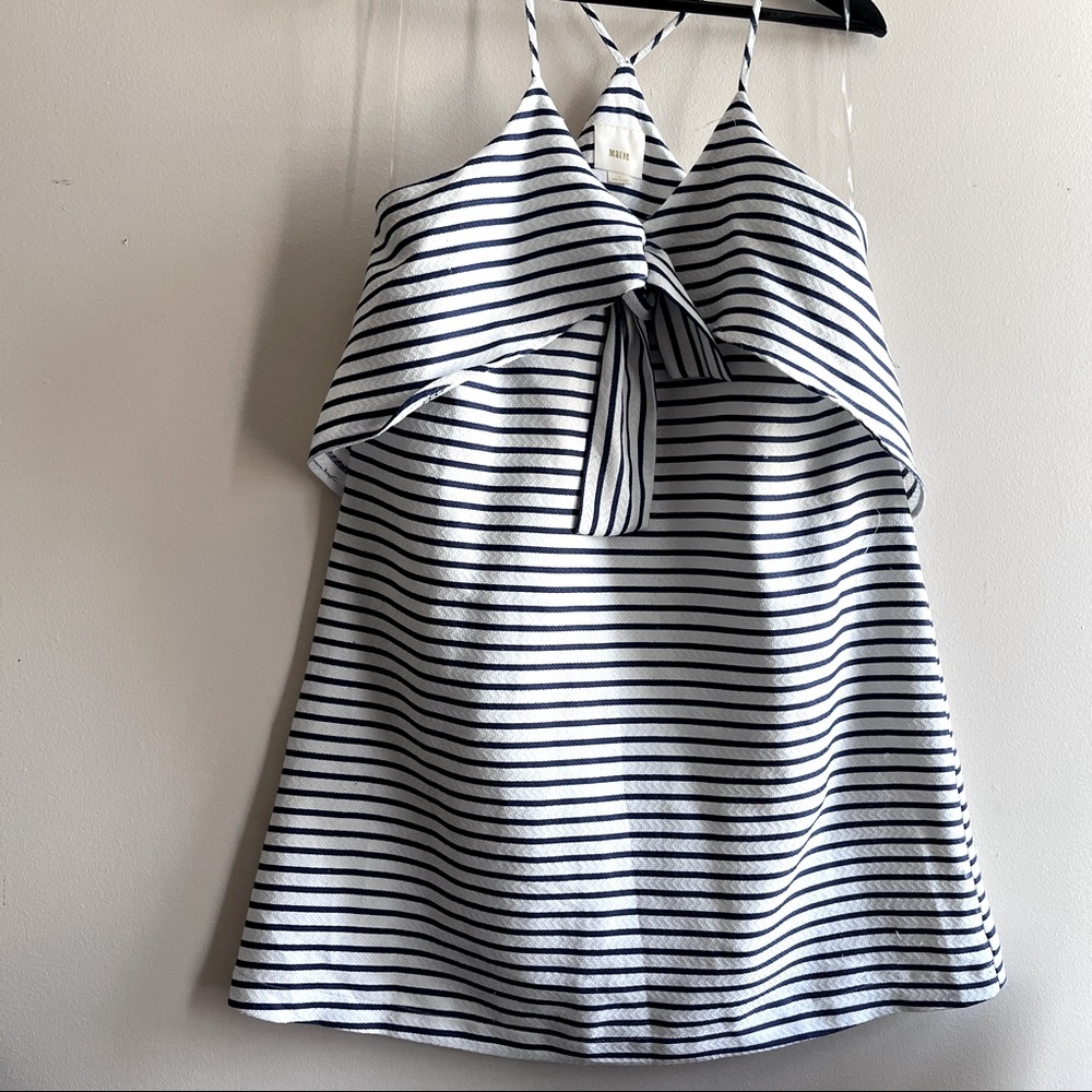 Blue Anthropologie A'hoy Striped Small Short Casual Dress